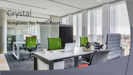  Presentation with office room - PPT layouts enhanced with photo-of-modern-office-meeting background and a light gray colored foreground