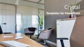  Presentation with office room - Slide deck with photo-of-modern-office-meeting background and a gray colored foreground