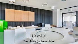  Presentation with pantry - Audience pleasing PPT layouts consisting of photo-of-modern-office-pantry backdrop and a light gray colored foreground