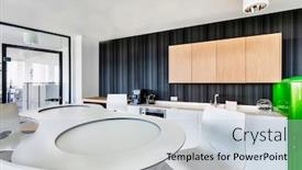  Presentation with pantry - PPT layouts enhanced with photo-of-modern-office-pantry background and a lemonade colored foreground