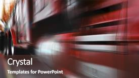  Presentation with motion - Theme featuring photo of moving red truck background and a tawny brown colored foreground