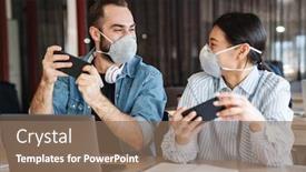  Presentation with medical video - Beautiful presentation theme featuring photo-of-multinational-excited-students backdrop and a violet colored foreground