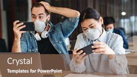  Presentation with medical video - Slides featuring photo-of-multinational-excited-students background and a violet colored foreground