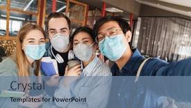  Presentation with medical students - Audience pleasing PPT theme consisting of photo-of-multinational-joyful-students backdrop and a seafoam green colored foreground