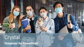  Presentation with medical students - Theme consisting of photo-of-multinational-joyful-students background and a seafoam green colored foreground