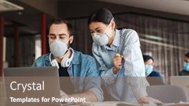  Presentation with medical students - Colorful slides enhanced with photo-of-multinational-joyful-students backdrop and a violet colored foreground