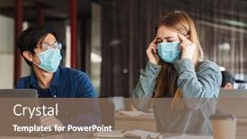  Presentation with medical students - Slide deck consisting of photo-of-multinational-young-students background and a violet colored foreground