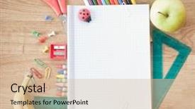  Presentation with gear - Cool new presentation theme with sentence writing pencil - photo of office and student backdrop and a lemonade colored foreground