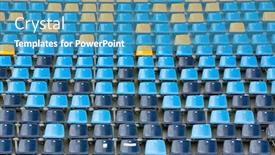  Presentation with olympic - PPT layouts featuring photo-of-olympic-stadium-seats background and a teal colored foreground