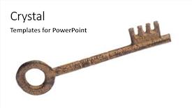  Presentation with old photo - Presentation theme with photo of one old key on a over white background background and a white colored foreground