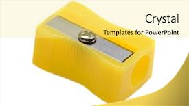  Presentation with photo - Colorful PPT layouts enhanced with photo of one pencil-sharpener backdrop and a  colored foreground