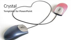  Presentation with online dating - Slide set with photo of online dating service background and a white colored foreground