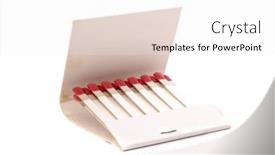  Presentation with photo - Beautiful slides featuring photo-of-open-matchbook backdrop and a sky blue colored foreground