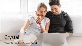  Presentation with man and woman divorce drawing - Amazing slides having photo of optimistic couple man backdrop and a soft green colored foreground