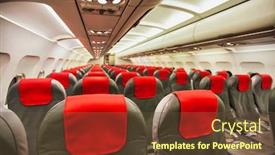  Presentation with plane - Slide deck having photo-of-passenger-seats background and a tawny brown colored foreground