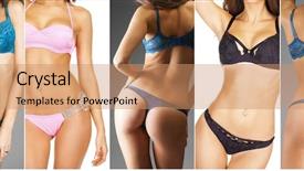 Presentation with photo collage - PPT layouts featuring photo of perfect female body background and a coral colored foreground