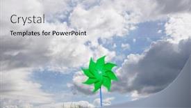  Presentation with pinwheel - Audience pleasing slide set consisting of photo-of-pinwheel-against-cloudy backdrop and a lemonade colored foreground