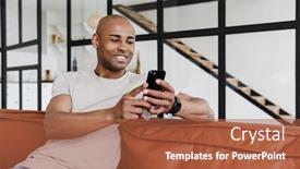  Presentation with living room - PPT layouts having photo-of-pleased-african-american background and a red colored foreground