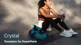 Presentation with ground water - Slide set having photo-of-pleased-african-american background and a tawny brown colored foreground