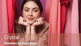  Presentation with aesthetics cute - Colorful theme enhanced with photo-of-pleased-cute-caucasian backdrop and a coral colored foreground