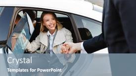  Presentation with helping man - Audience pleasing slide deck consisting of photo-of-polite-man backdrop and a seafoam green colored foreground