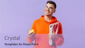  Presentation with photo - Theme having photo-of-positive-happy-young background and a light blue colored foreground