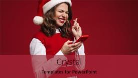  Presentation with hopeful - Cool new presentation theme with photo-of-positive-young-woman backdrop and a red colored foreground