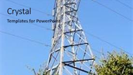  Presentation with power lines - Audience pleasing slide deck consisting of photo of power lines backdrop and a light blue colored foreground