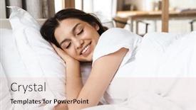  Presentation with basic - Audience pleasing presentation theme consisting of photo-of-pretty-brunette-woman backdrop and a coral colored foreground