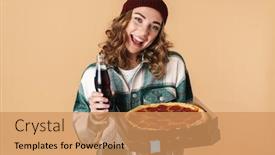  Presentation with photo - Slide deck enhanced with photo-of-pretty-pleased-woman background and a coral colored foreground