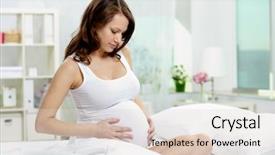  Presentation with pregnant woman in hospital - Theme featuring photo of pretty pregnant woman background and a lemonade colored foreground