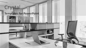  Presentation with modern - PPT theme having photo-of-private-modern-office background and a light gray colored foreground