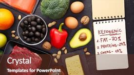  Presentation with diet - PPT theme having photo of products for diet background and a tawny brown colored foreground