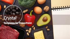  Presentation with diet - PPT layouts consisting of photo of products for diet background and a tawny brown colored foreground