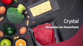  Presentation with diet - PPT layouts featuring photo of products for diet background and a dark gray colored foreground