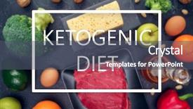  Presentation with ketogenic diet - Cool new PPT layouts with photo of products for ketogenic backdrop and a dark gray colored foreground