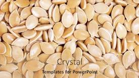  Presentation with pumpkin seeds - Presentation theme with photo of pumpkin seeds close up background and a coral colored foreground