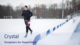  Presentation with stadium - Audience pleasing presentation consisting of photo of running sports man backdrop and a sky blue colored foreground