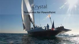  Presentation with sailboat - Presentation theme with photo-of-sailboat-on-ocean background and a teal colored foreground