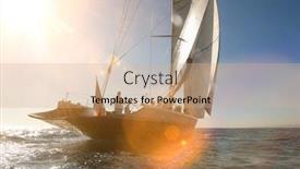  Presentation with sailboat - Amazing presentation theme having photo-of-sailboat-on-ocean backdrop and a coral colored foreground