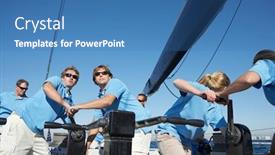  Presentation with sailing - Amazing presentation theme having photo-of-sailing-team backdrop and a teal colored foreground