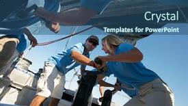  Presentation with sailing - Amazing presentation having photo-of-sailing-team backdrop and a ocean colored foreground