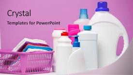  Presentation with for blue colored resource - Beautiful slide set featuring photo of several bottles backdrop and a lemonade colored foreground