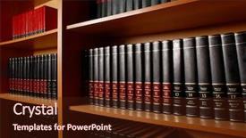  Presentation with educational - Colorful presentation enhanced with photo of shelves with books backdrop and a wine colored foreground