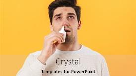  Presentation with sneezing - Audience pleasing presentation consisting of photo-of-sick-unhappy-man backdrop and a lemonade colored foreground