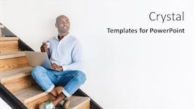  Presentation with photo - Beautiful PPT theme featuring photo-of-smiling-african-american backdrop and a white colored foreground