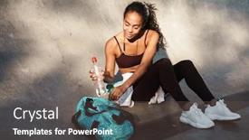  Presentation with ground water - Amazing PPT theme having photo-of-smiling-african-american backdrop and a dark gray colored foreground