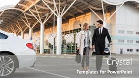  Presentation with photo - Audience pleasing slide deck consisting of photo-of-smiling-colleagues-man backdrop and a gray colored foreground