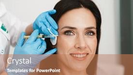  Presentation with beauty salon - Colorful presentation theme enhanced with photo-of-smiling-woman-getting backdrop and a coral colored foreground