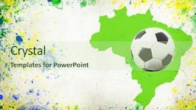  Presentation with map vintage - Cool new slide deck with photo of soccer ball brazil backdrop and a soft green colored foreground